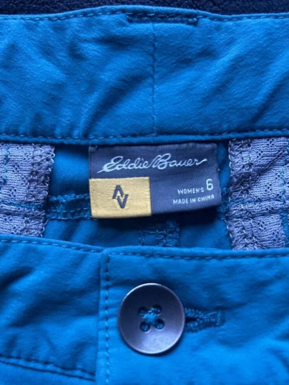 Eddie Bauer Women’s Nylon Spandex Hiking Shorts 6 Teal Blue